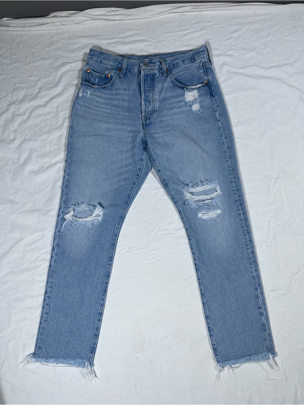 Levi’s 501 Skinny Jeans W28 L28 Distressed Light-wash